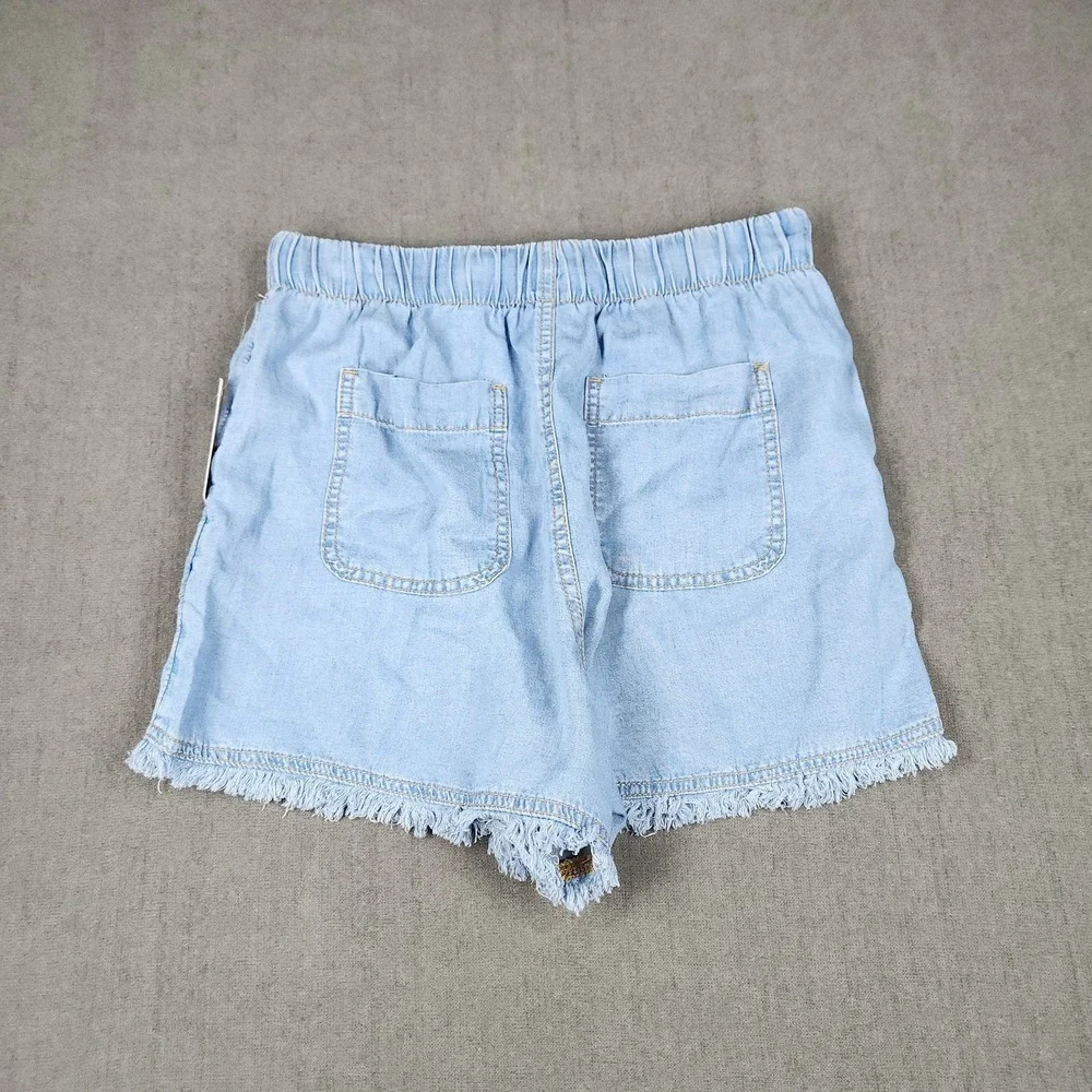 Time & Tru Shorts Womens Size XS Pull On High Rise Tencel Light Blue NWT - Picture 2 of 10